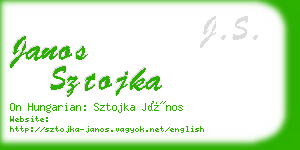 janos sztojka business card